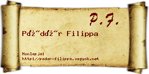 Pádár Filippa névjegykártya